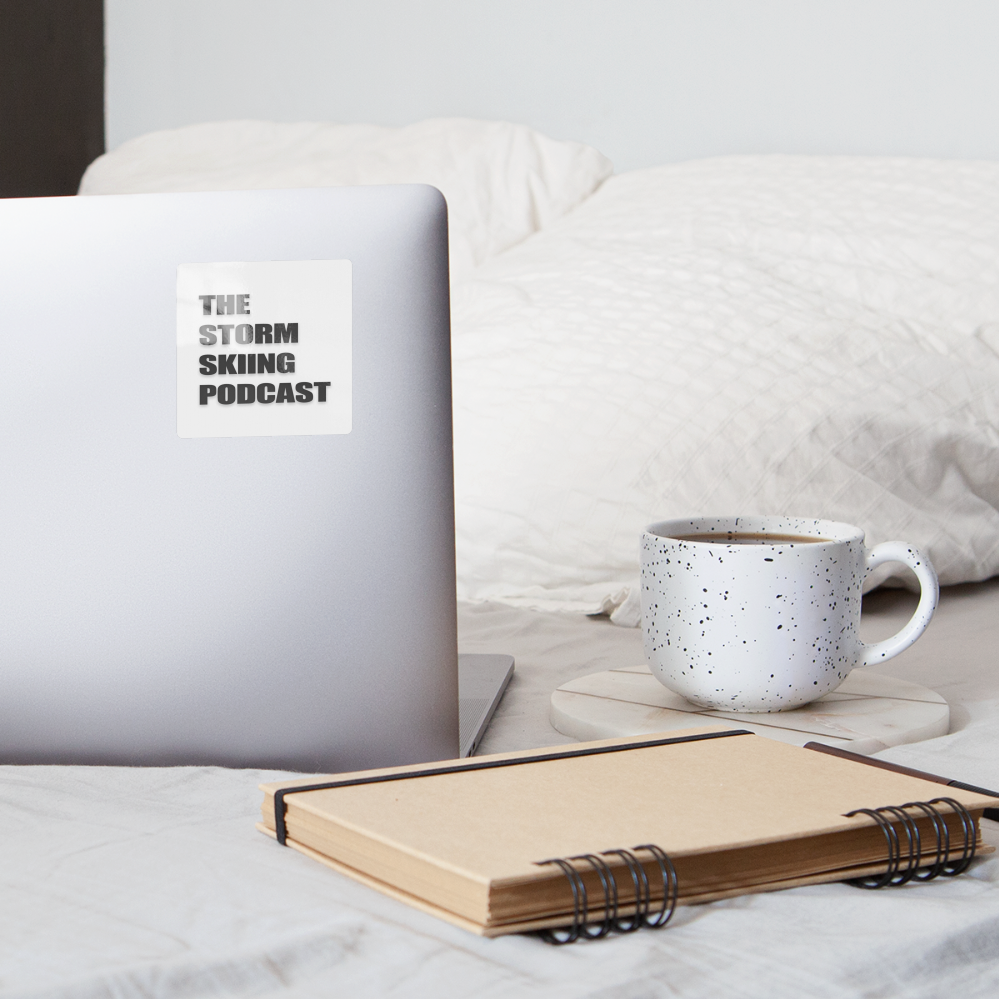 Storm Skiing Podcast Sticker - white glossy
