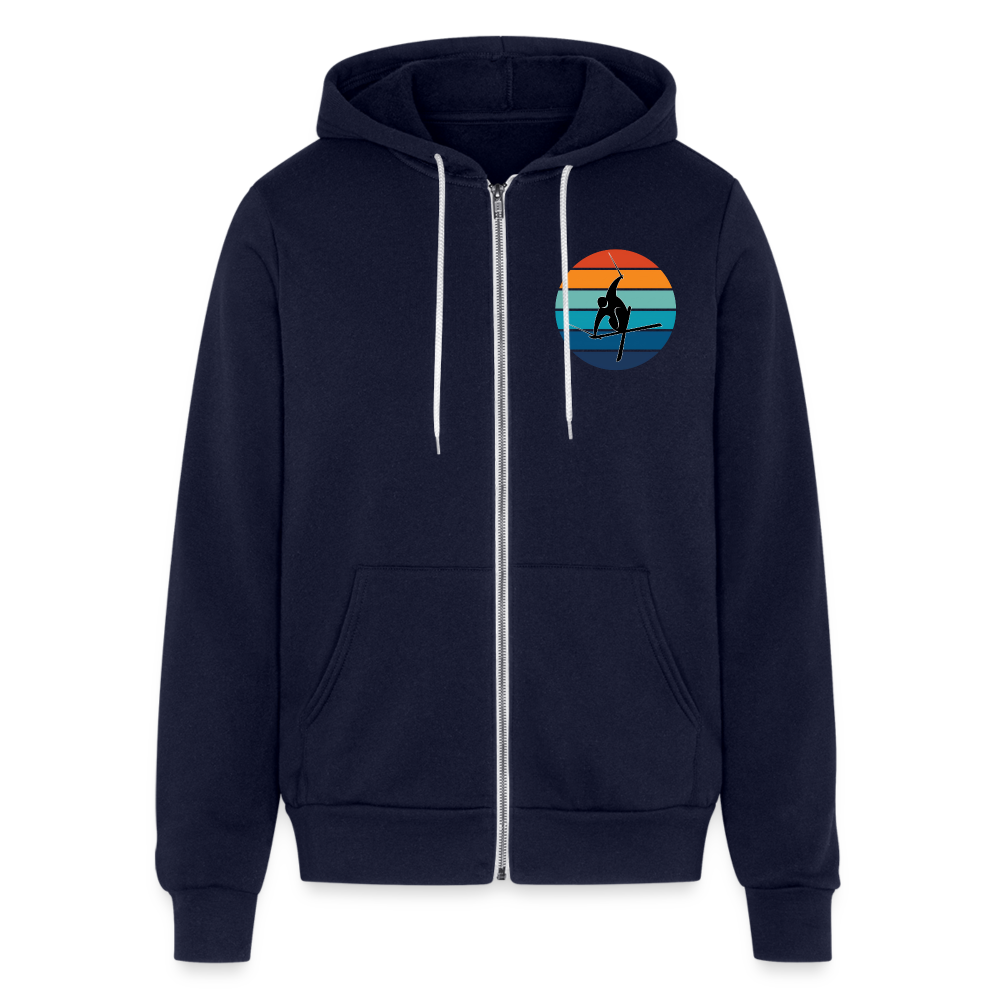 Retro Circle 'Welcome to the Storm' Bella + Canvas Unisex Full Zip Hoodie - navy