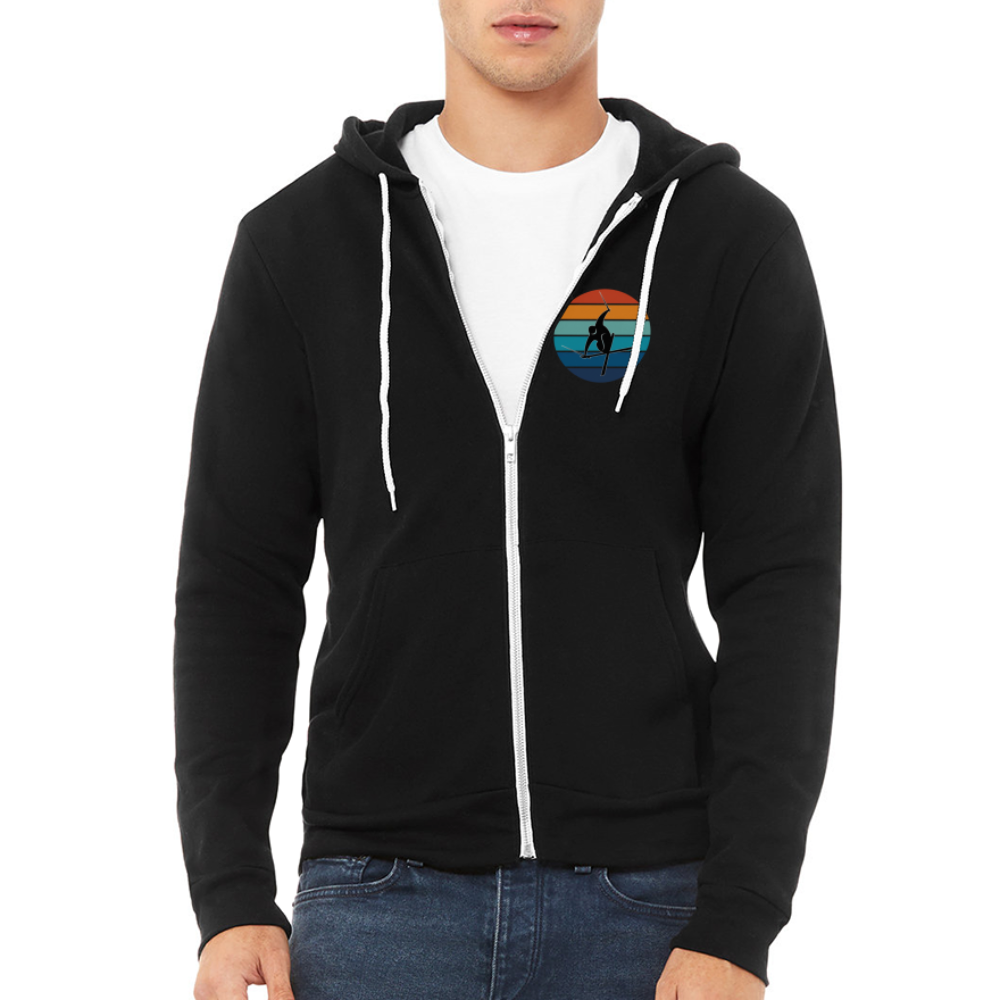 Retro Circle 'Welcome to the Storm' Bella + Canvas Unisex Full Zip Hoodie - black