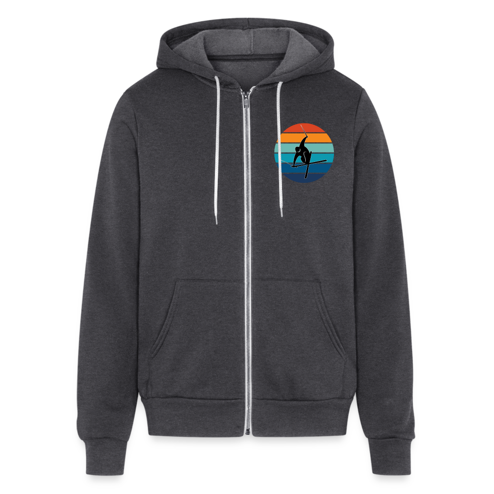 Retro Circle 'Welcome to the Storm' Bella + Canvas Unisex Full Zip Hoodie - charcoal grey