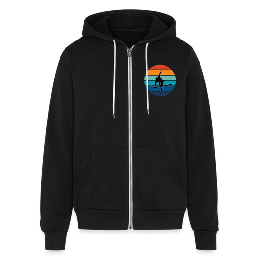 Retro Circle 'Welcome to the Storm' Bella + Canvas Unisex Full Zip Hoodie - black