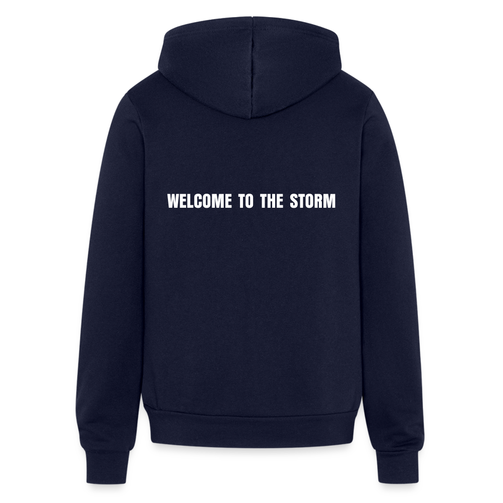 Bella + Canvas 'Welcome to the Storm' Unisex Full Zip Hoodie - navy