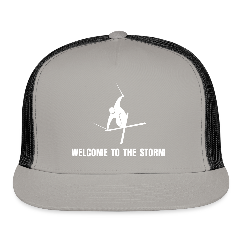 'Welcome to the Storm' Trucker Cap - gray/black